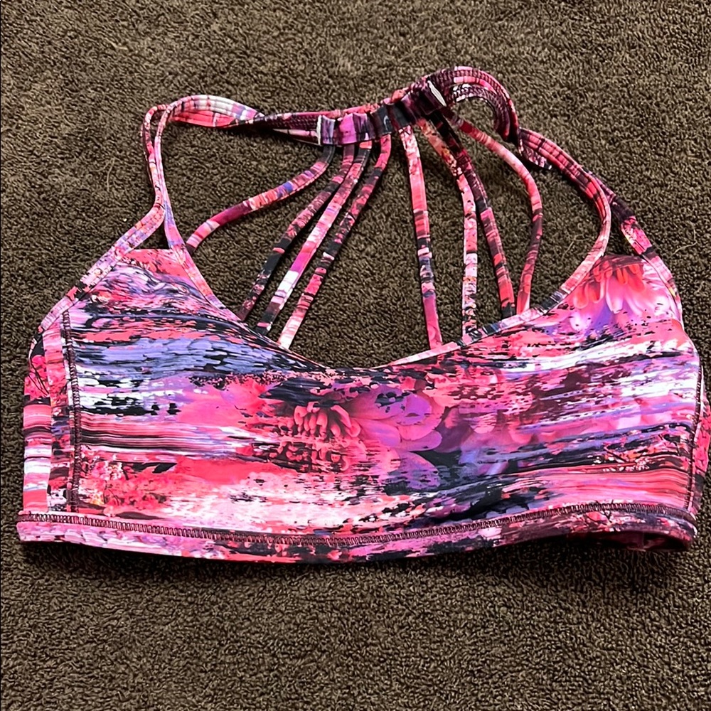 Lululemon Pink and Purple Strappy Sports Bra
